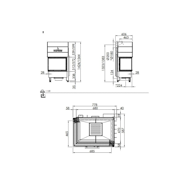 Spartherm Linear Corner 68x46x57 (vaste greep)-line_image spartherm-linear-corner-68x46x57-vaste-greep-line_image