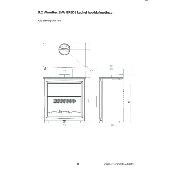 Charlton & Jenrick Fireline Woodtec 5 KW-W breed 514 mm-line_image charlton-jenrick-fireline-woodtec-5-kw-w-breed-514-mm-line_image
