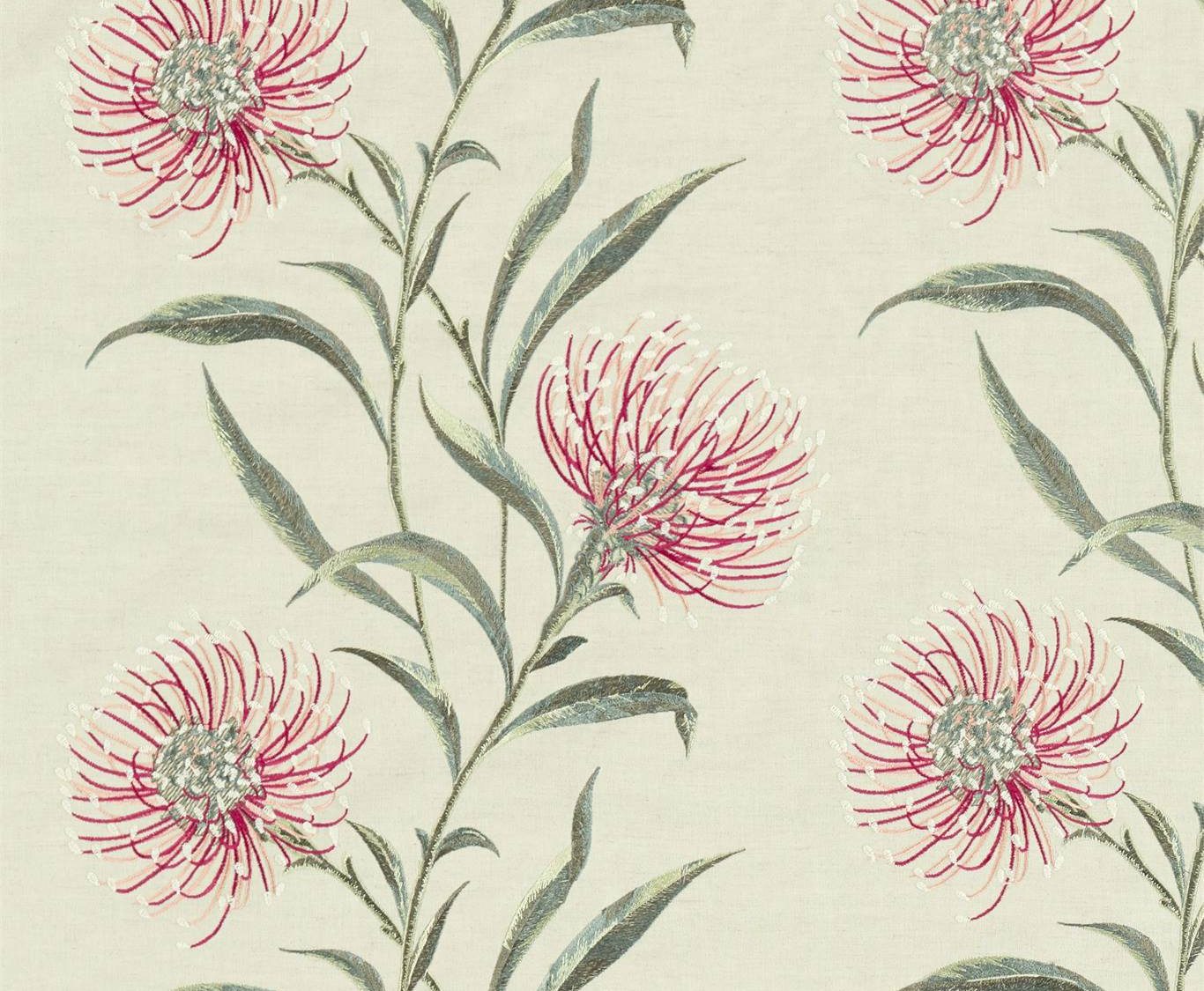 Sanderson gordijn stof Catherina Embroidery Fuchsia